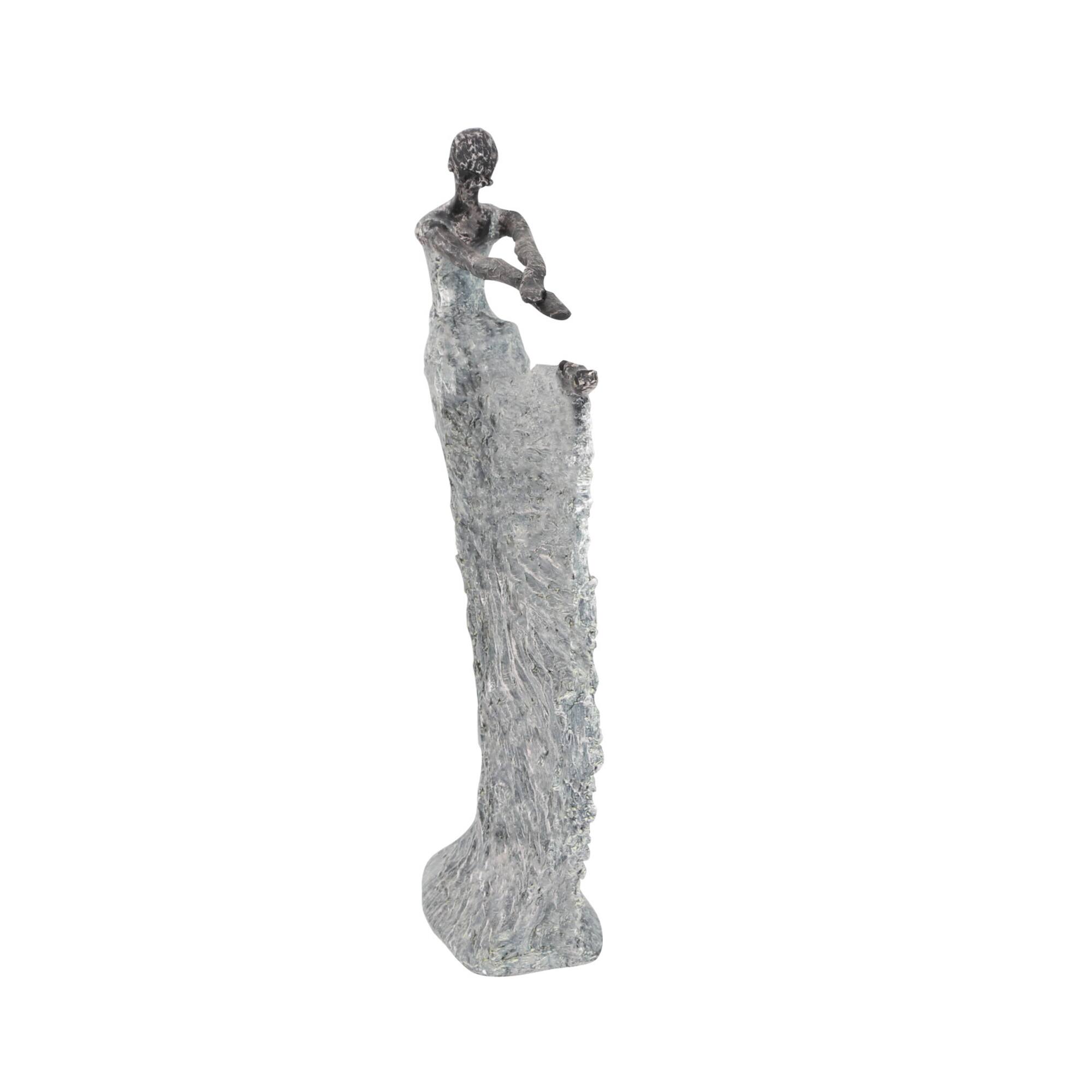 16" Gray Traditional Ballerina Sculpture